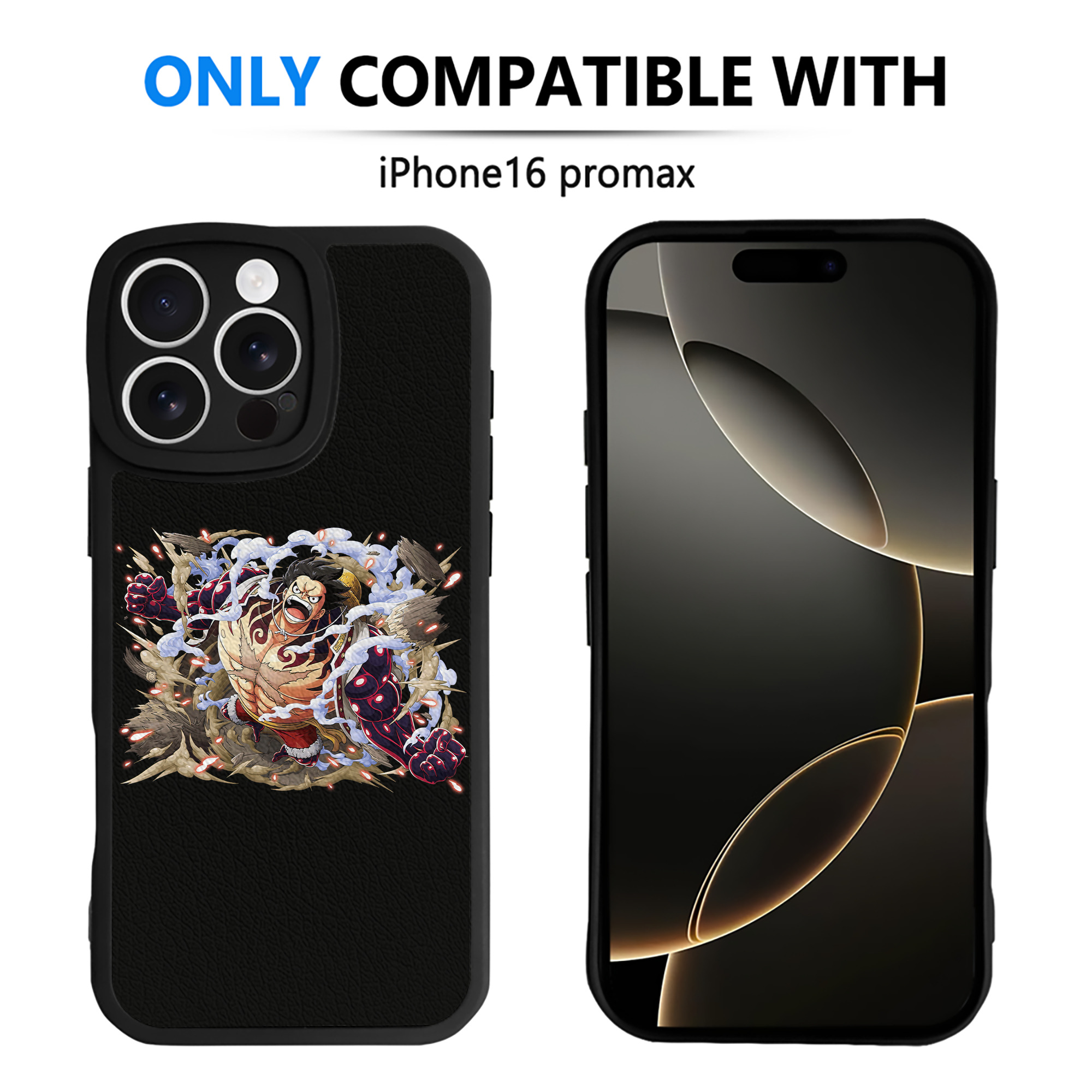 （画像用） ワンピース モンキー・D・ルフィ ONE PIECE Monkey D. Luffy 【iPhone 16シリーズ対応】シリコンスマホケース（レザー調） 材質：シリコン